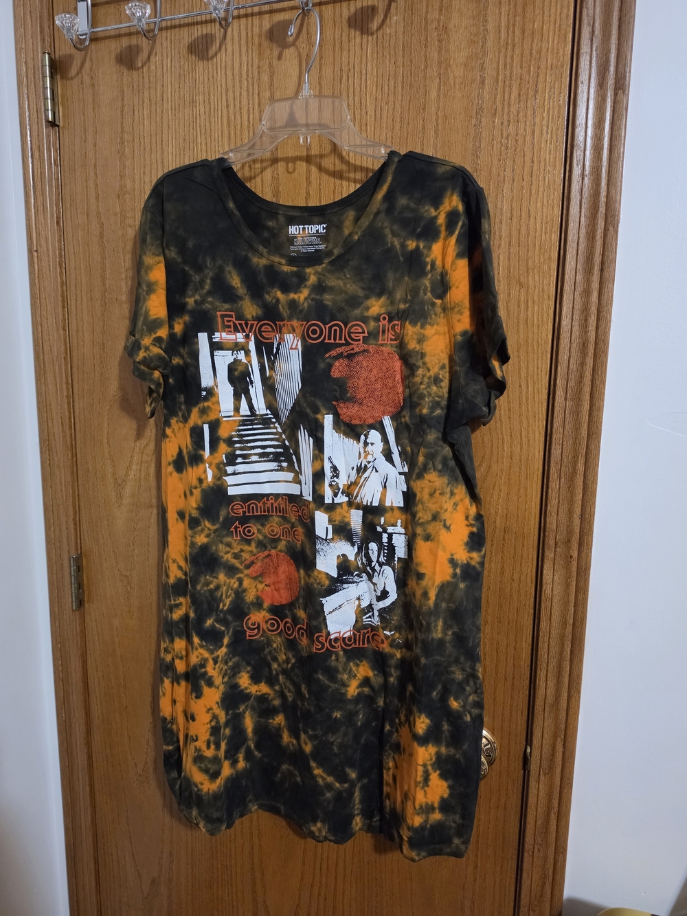 Hot Topic Black & Orange Tie-Dye Halloween Tee Dress